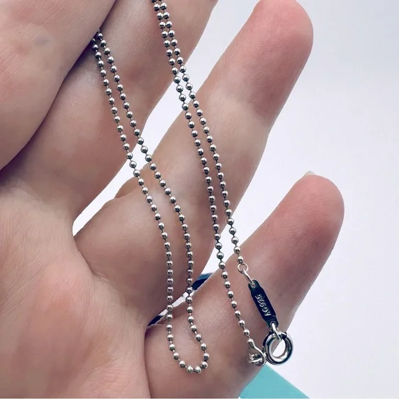 Tiffany & Co. 18” Mini Bead Beaded Necklace Chain in Sterling Silver - Picture 7 of 7